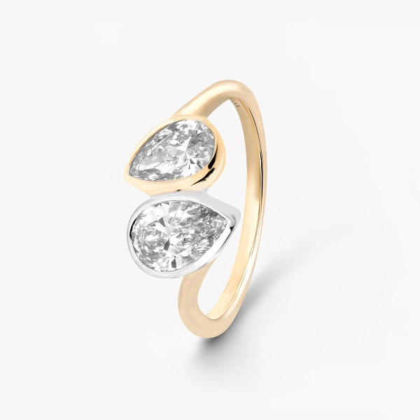 Pierścionek złoty z diamentami Nuova W.KRUK