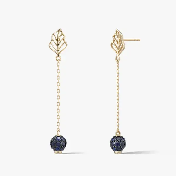 Kolczyki złote 
<br/> 
Kwiaty Nocy Borówka W.KRUK