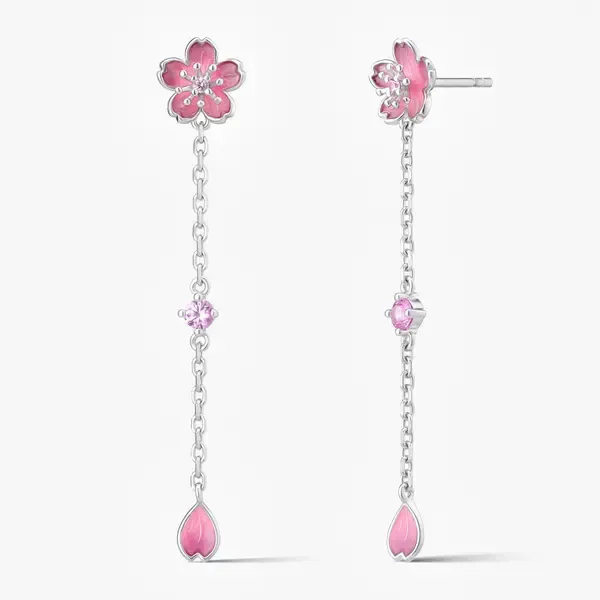 Kolczyki srebrne 
<br/> 
Kwiaty Nocy Wiśnia W.KRUK