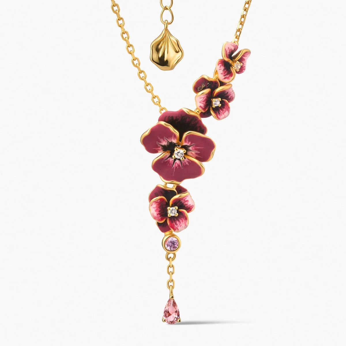 Naszyjnik srebrny 
<br/> 
Kwiaty Nocy Bratki W.KRUK