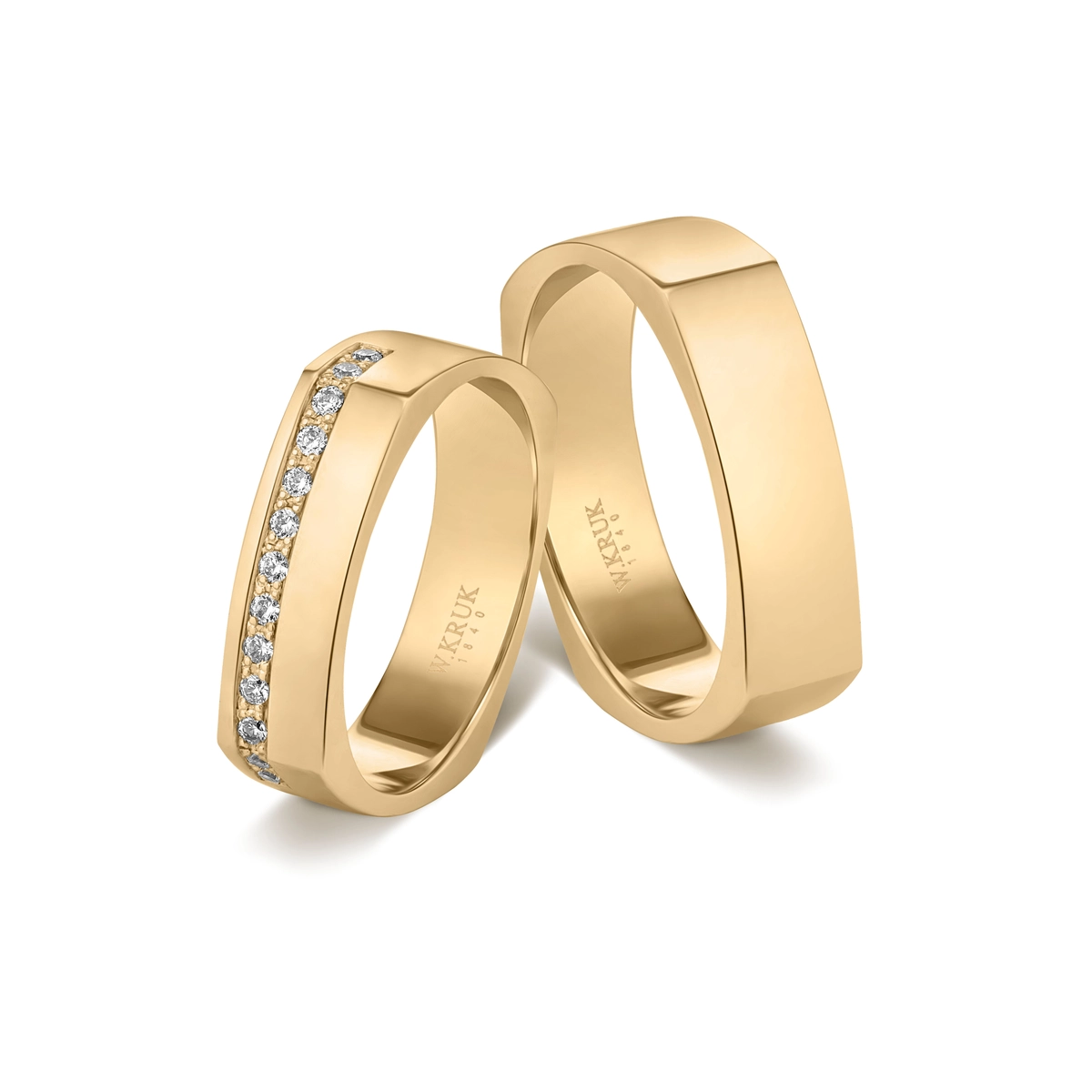 Komplet obrączek złotych SQUARELLA W.KRUK