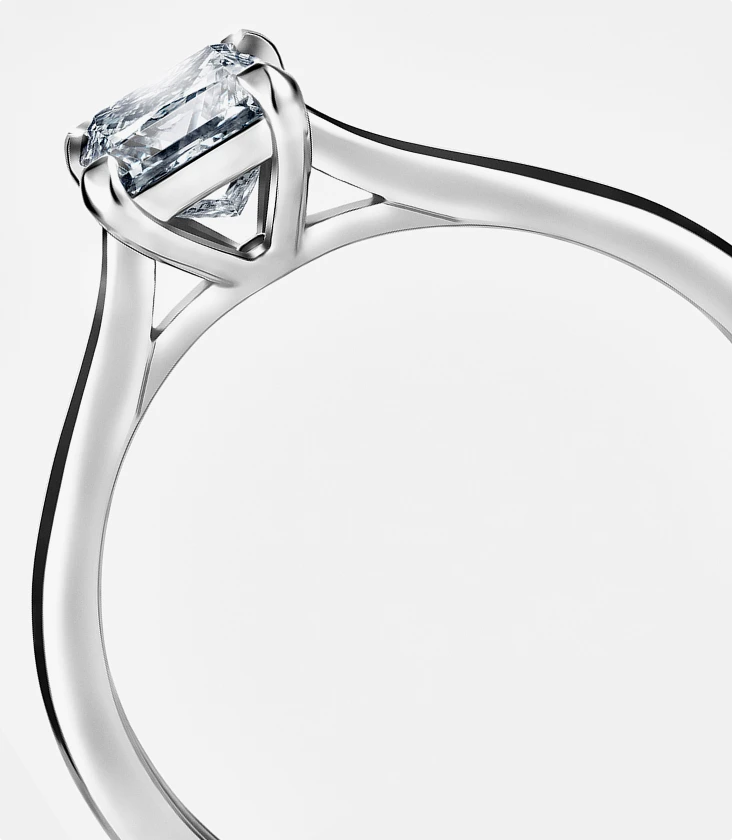 Pierścionek zaręczynowy białe złoto Niezwykły W.KRUK