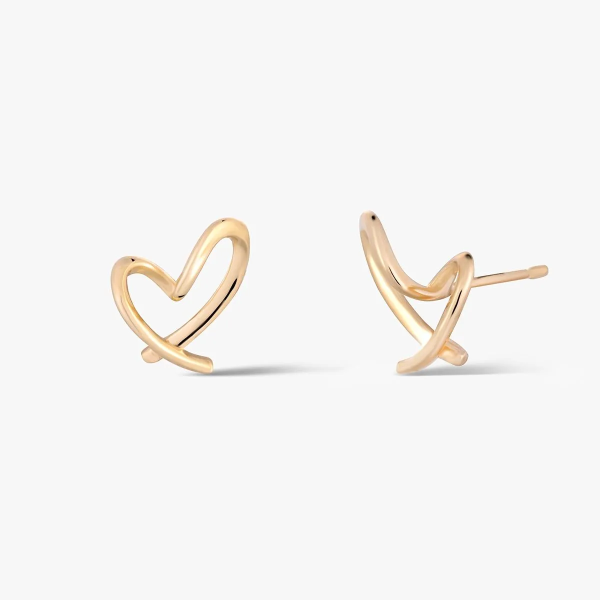 Kolczyki złote serca W.KRUK