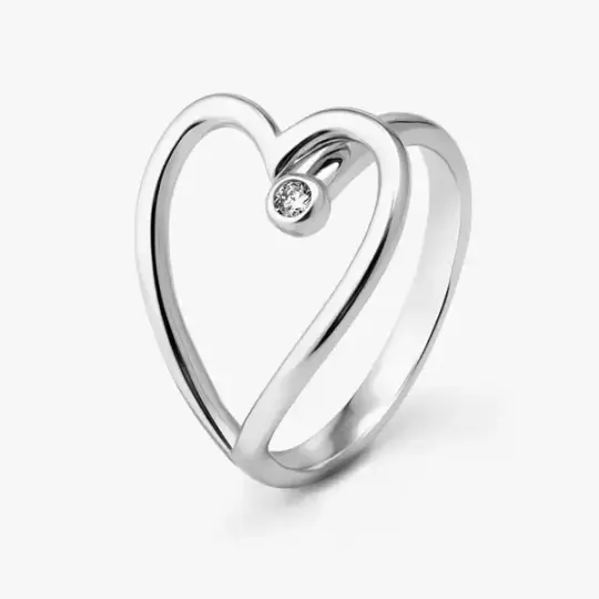Pierścionek srebrny z diamentem laboratoryjnym
<br/>
Czułość W.KRUK